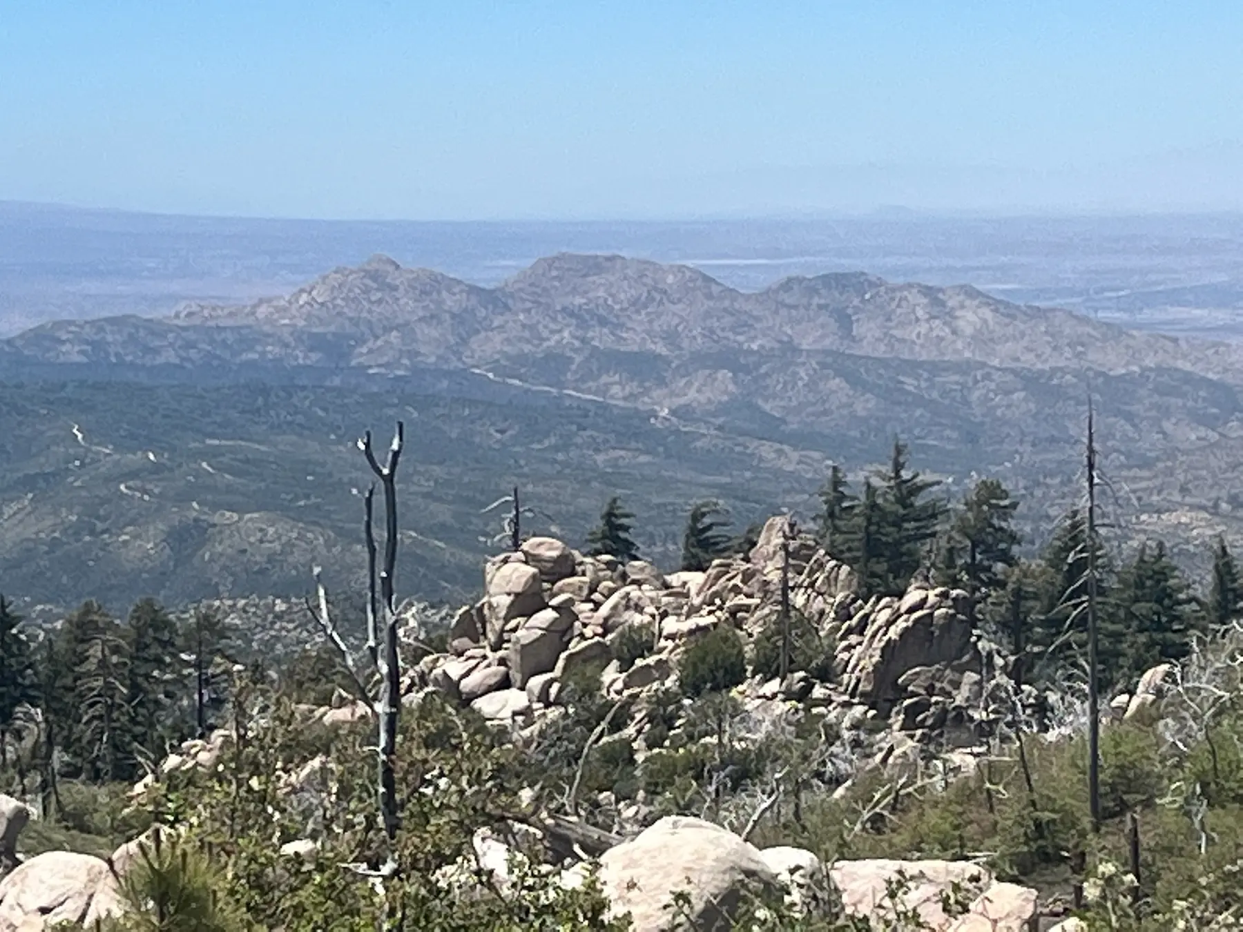 Wide mountain view from a rocky overlook